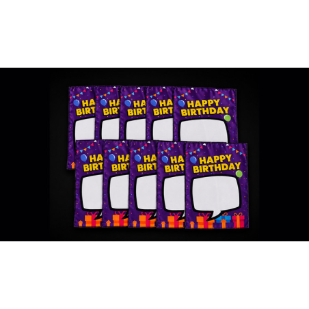 Birthday Silk Surprise REFILL (10 Silks) by PlayTime Magic DEFMA (Purple)