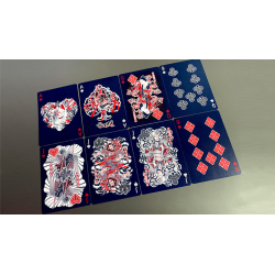 Sumi Kitsune Myth Maker (Blue/Red Craft Letterpressed Tuck) Playing Cards by Card Experiment