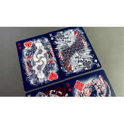 Sumi Kitsune Myth Maker (Blue/Red Craft Letterpressed Tuck) Playing Cards by Card Experiment