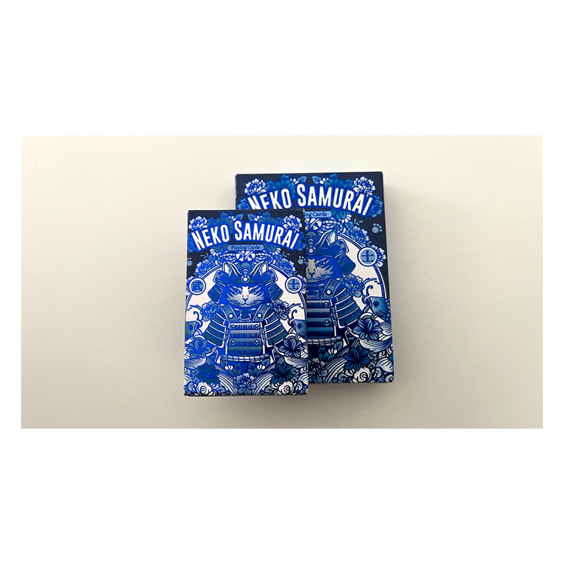 Neko Samurai (Mini Blue) Playing Cards