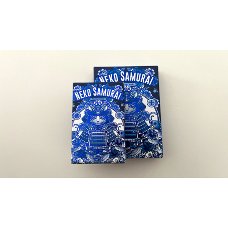 Neko Samurai (Mini Blue) Playing Cards