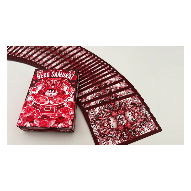 Neko Samurai (Red) Playing Cards