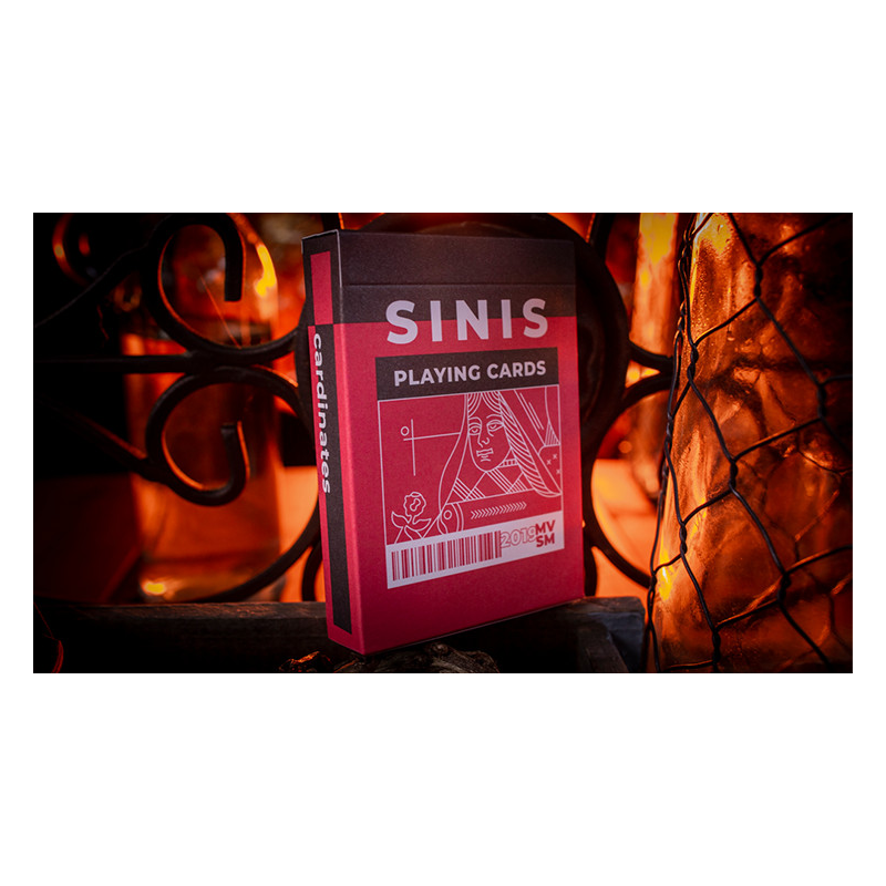 Sinis (Raspberry and Black) Playing Cards by Marc Ventosa