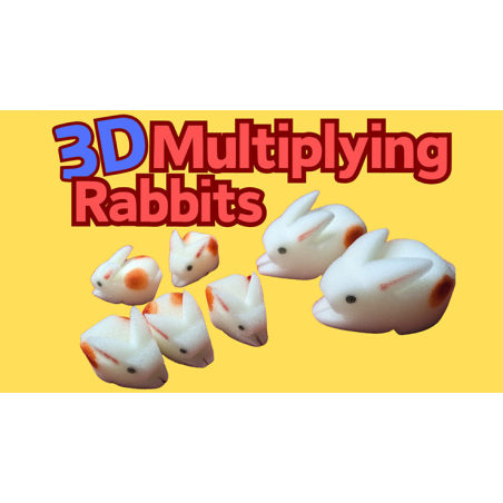 3D Multiplying Rabbits (7 Pc Mom and Pop with 5 babies) Set